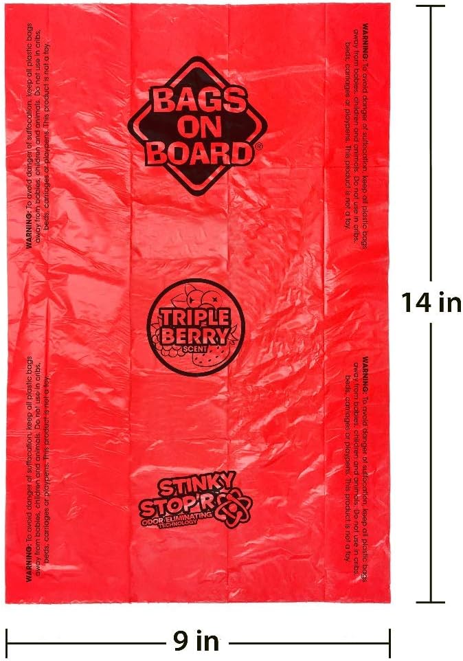 Odor Control Dog Poop Bags and Dispenser | Strong, Leak Proof Dog Waste Bags | Triple Berry Scent | 9 x14 Inches, 900 Waste Pickup Bags (3203940074)