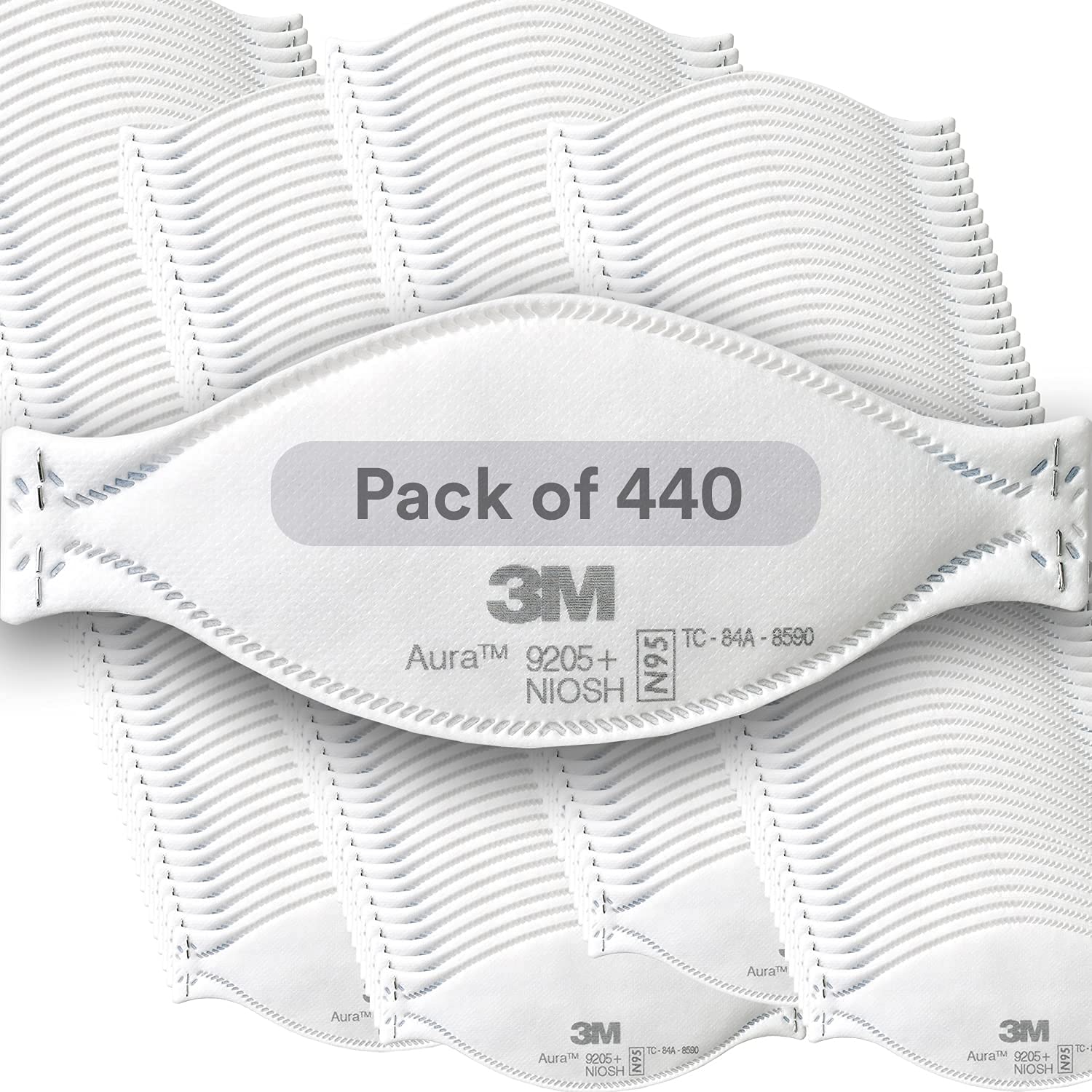 3M Aura Particulate Respirator 9205+, N95, Pack of 440