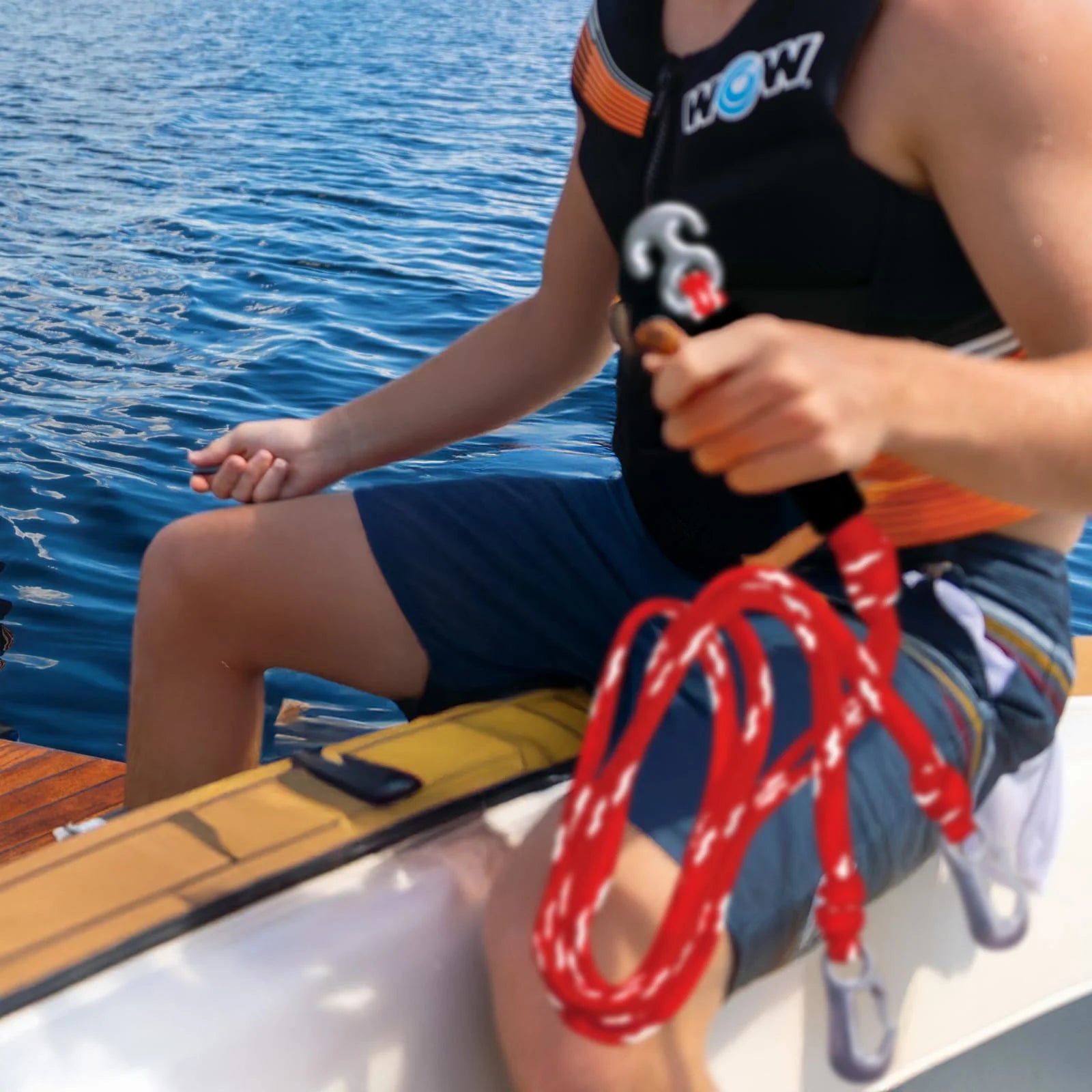 Sports 4K Tow Harness Rope 12' Y-Connector for Watersports, Towables and Boating