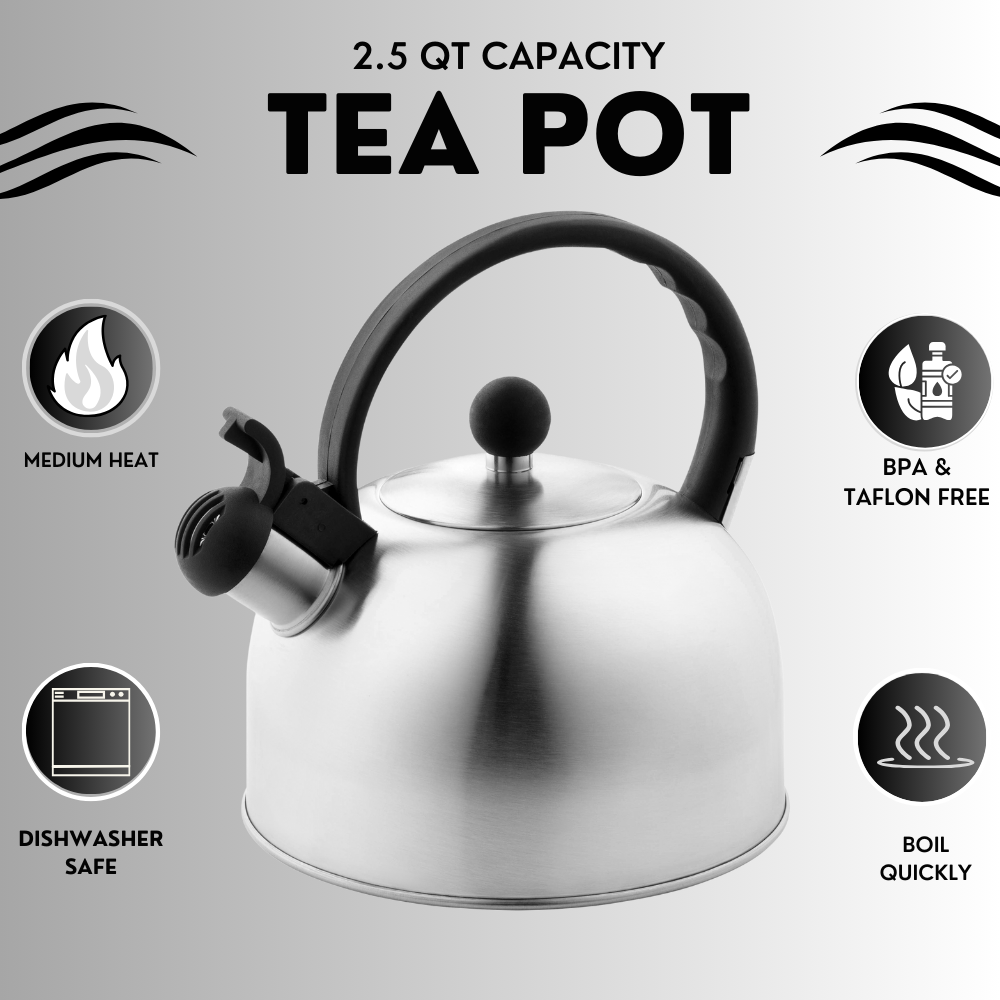 2.5 Liter Whistling Tea Silver Spec