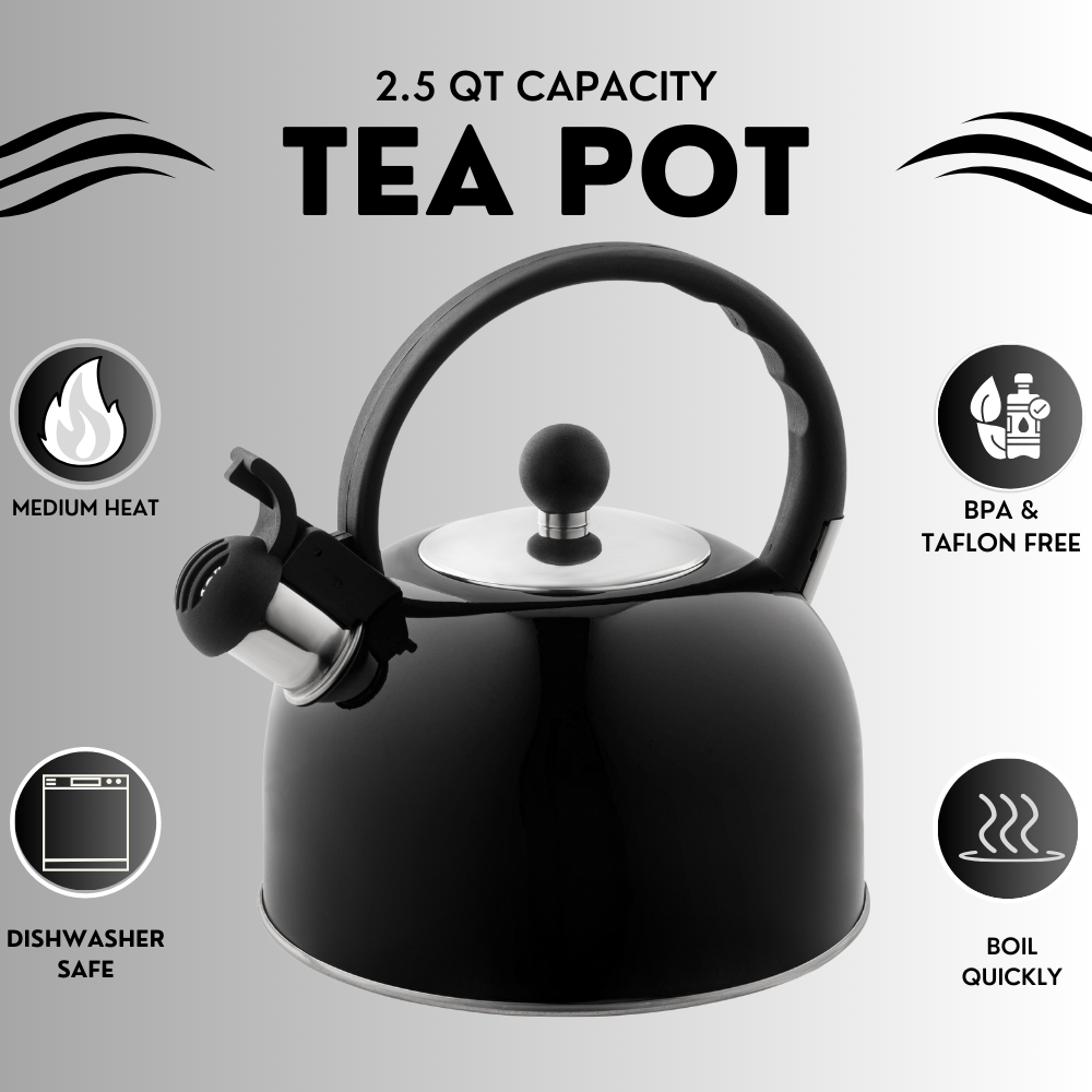 2.5 Liter Whistling Tea Black Spec