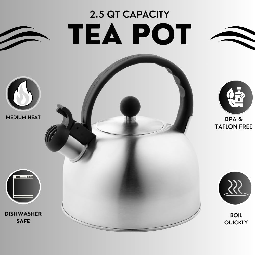 Venoly 2.5 Liter Whistling Tea Kettle