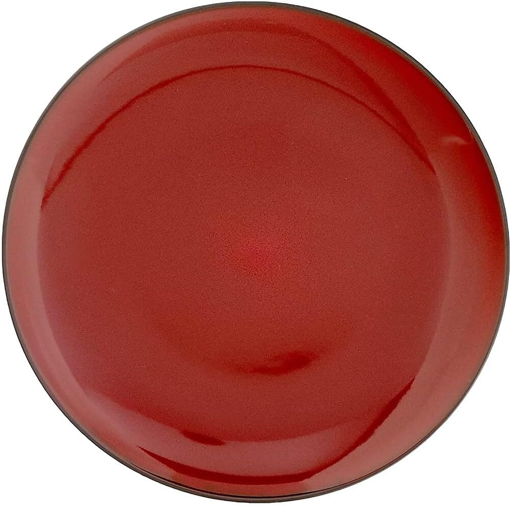 Gibson Soho Lounge Round Reactive Glaze Stoneware Dinnerware Set, Service for 4 (16pc), Red