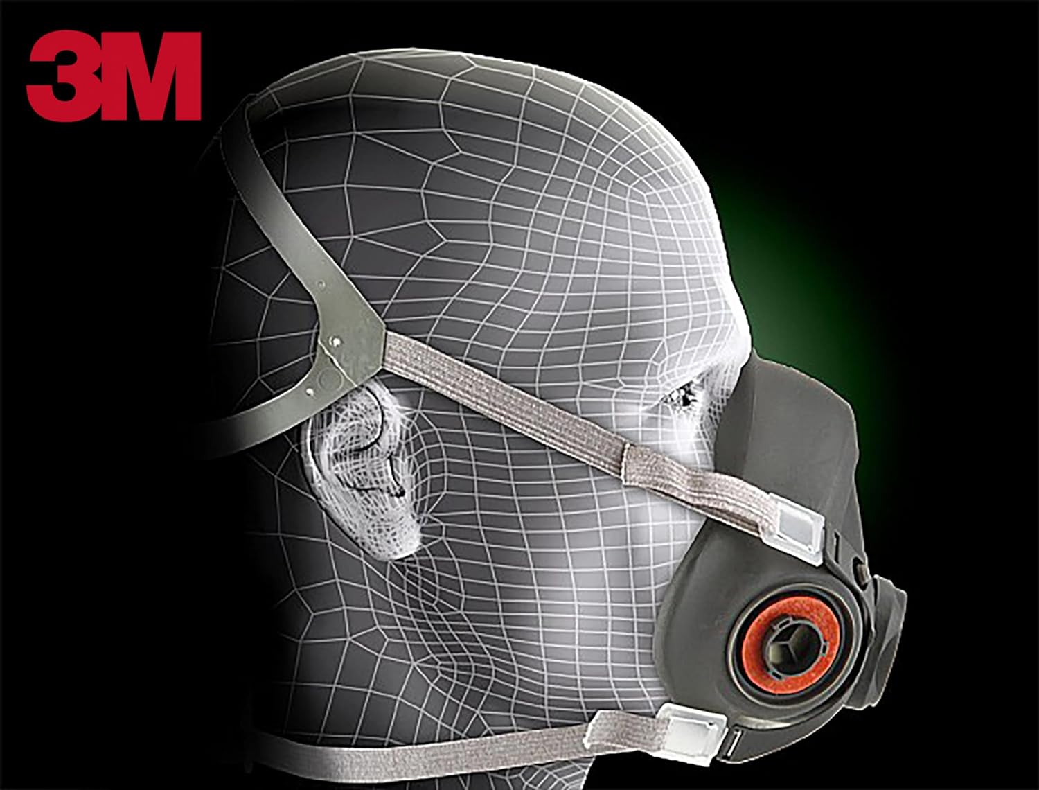 3M Half Facepiece Reusable Respirator 6100, NIOSH, Four-Point Harness (Small)