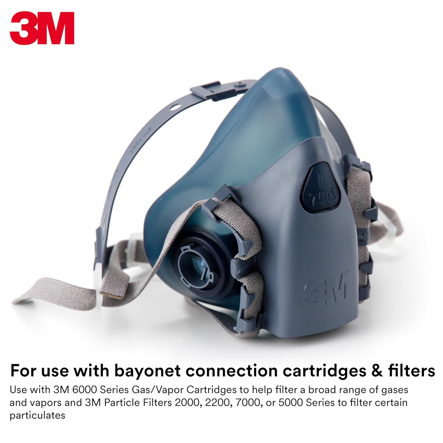 3M Reusable Respirator Half Facepiece 7502, NIOSH, 3M Cool Flow Valve (Medium)