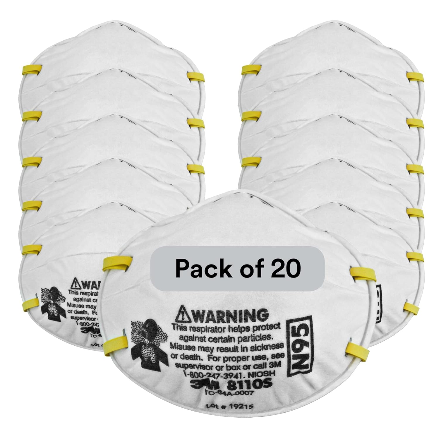 3M Particulate Respirator, 8110S, N95 (Pack of 20)