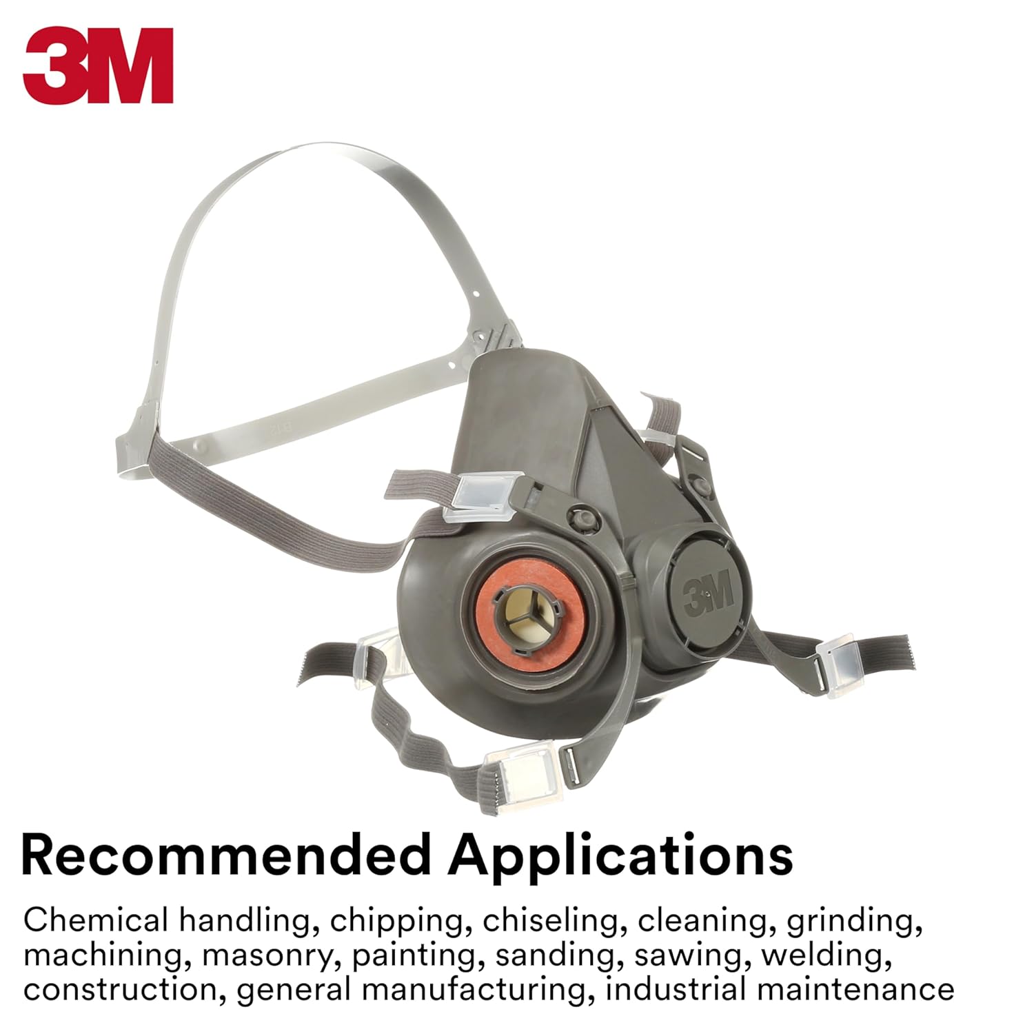 3M Half Facepiece Reusable Respirator 6100, NIOSH, Four-Point Harness (Small)