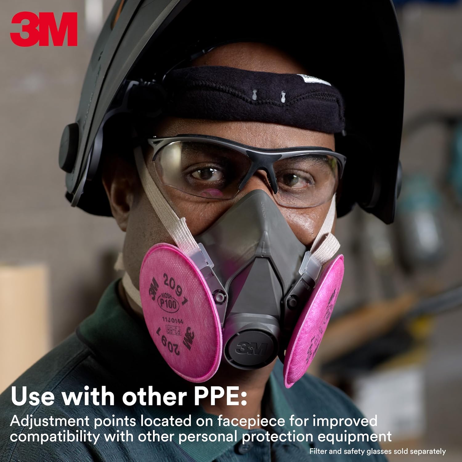 3M Half Facepiece Reusable Respirator 6200,Gas Mask