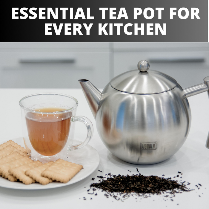 Shop Stainless Steel Tea Pot 1 Liter Online in USA | Venoly